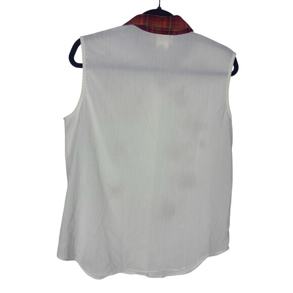 90s Cottagecore Embroidered Sunflower Button Down Vest Top XL - Picture 4 of 6